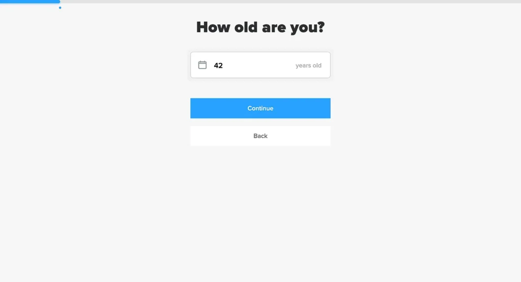 Online survey asking "How old are you?"
